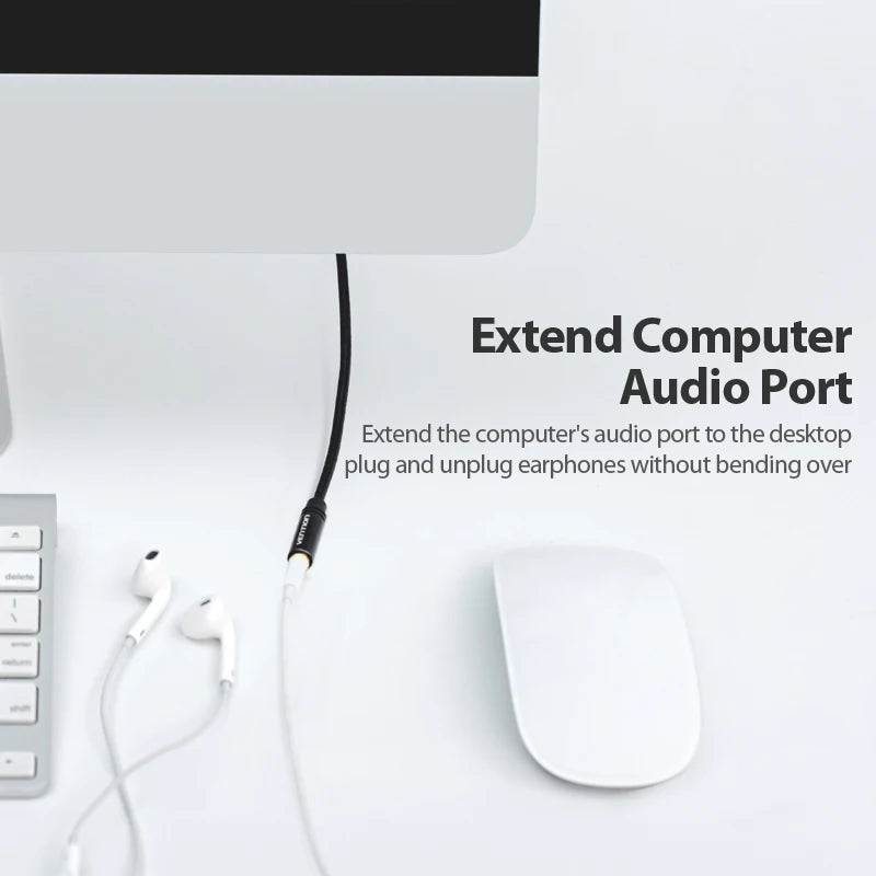 Jack 3.5 Aux Extension Cable for Car Laptop Mini PC TV Xiaomi Huawei Stereo 3.5 Mm Jack Headphone Speaker Cable Auxiliar