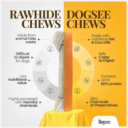 Dogsee Original Himalayan Yak Chews for Dogs (Medium - 4 Bars) | 100% Natural | No Grain, No Gluten | for Teeth Cleaning