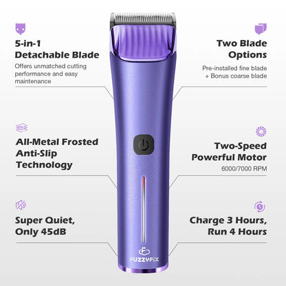 Fuzzyfix NOVA Professional Dog Grooming Clippers, Cordless Rechargeable Pet Grooming Kit with 5-In-1 Adjustable Blade, 2-Speed Dog Hair Trimmer and Metal Guide Combs for Dogs Cats Horses
