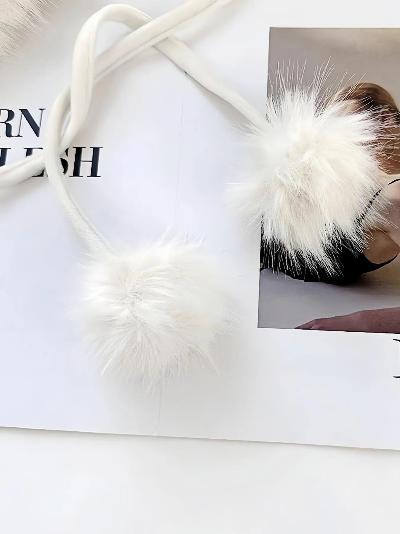 Cute Cat Ear Design Pom Pom Decor Plush Hat, Acrylic Hat, Fashion Beanie Hat, Cozy Beanie, Insulated Hat, Cute Earflap Hat, New Style Bowknot Design Warm Hat for Fall & Winter, Fashion Accessories for Women