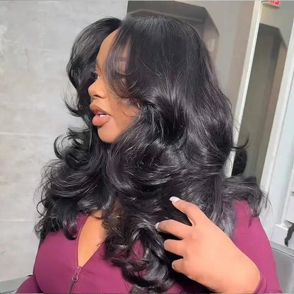 [Quality Upgraded] West Kiss Glueless Butterfly Cut Layered Human Wigs Light Yaki Body Wave 7X5 Lace Closure Wig Pre Plucked Pre Bleached Knots Beignner Friendly