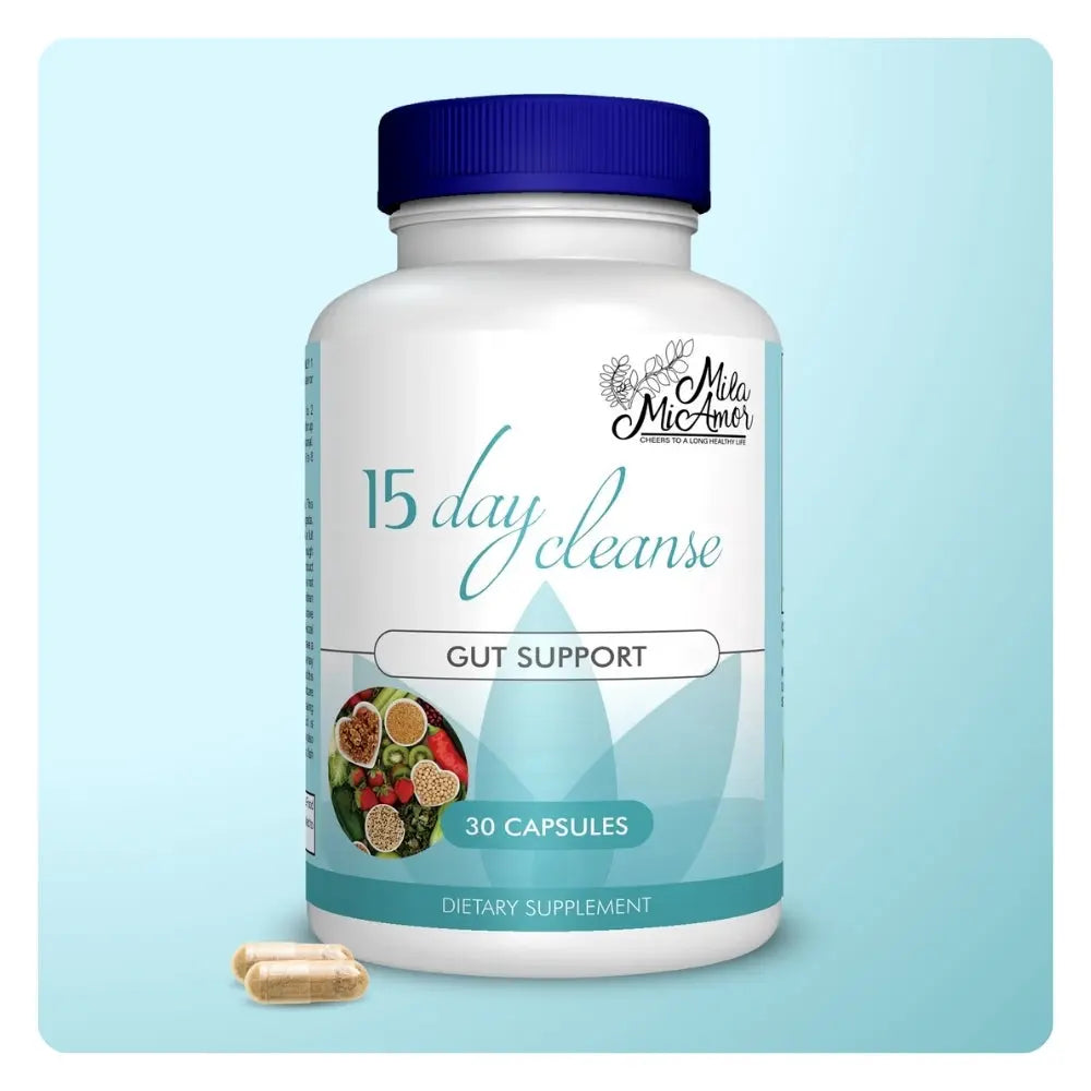15 Day Cleanse - Gut and Colon Support | Caffeine Free | Advanced Formula with Senna, Cascara Sagrada, & Psyllium Husk | Non-Gmo | 30 Capsules