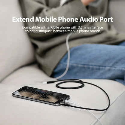 Jack 3.5 Aux Extension Cable for Car Laptop Mini PC TV Xiaomi Huawei Stereo 3.5 Mm Jack Headphone Speaker Cable Auxiliar