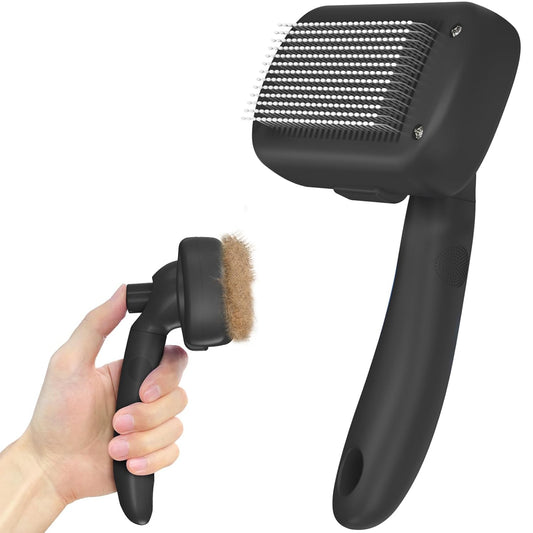 Revolutionary Self-Cleaning Shedding Brush - Gentle Grooming Tool for Dogs, Cats, and Puppies | Effortless Deshedding for All Fur Types