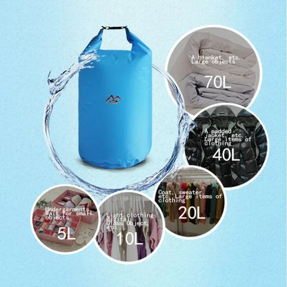 Waterproof Dry Bag 5L 10L 20L 40L 70L Roll Top Ocean Pack Floating Sack Camping Kayaking Rafting Hiking Swimming Gear ﻿