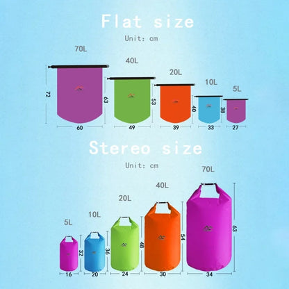 Waterproof Dry Bag 5L 10L 20L 40L 70L Roll Top Ocean Pack Floating Sack Camping Kayaking Rafting Hiking Swimming Gear ﻿