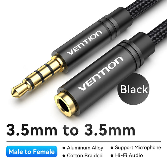 Jack 3.5 Aux Extension Cable for Car Laptop Mini PC TV Xiaomi Huawei Stereo 3.5 Mm Jack Headphone Speaker Cable Auxiliar