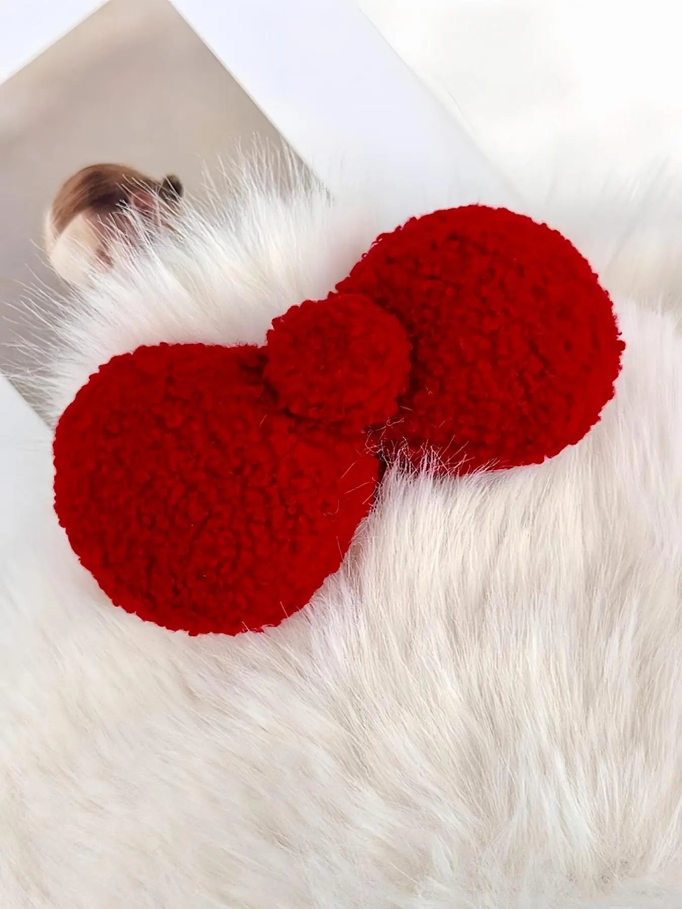 Cute Cat Ear Design Pom Pom Decor Plush Hat, Acrylic Hat, Fashion Beanie Hat, Cozy Beanie, Insulated Hat, Cute Earflap Hat, New Style Bowknot Design Warm Hat for Fall & Winter, Fashion Accessories for Women