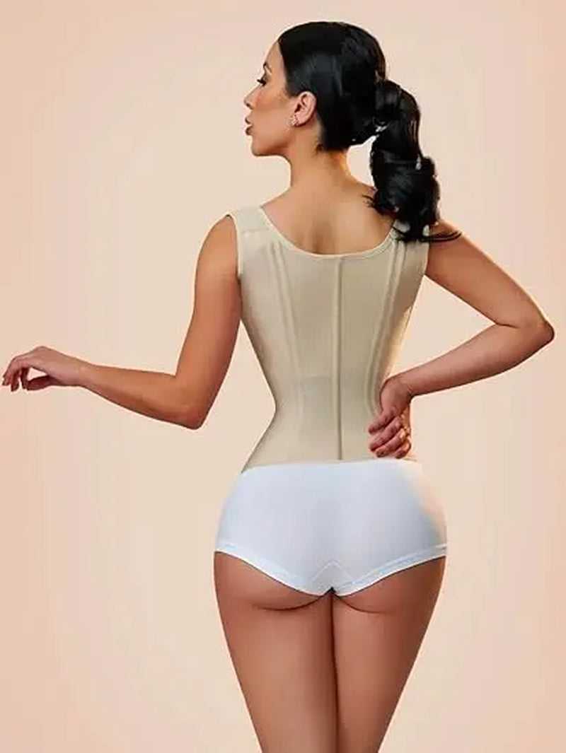 Women'S Steel-Boned Waist Trainer Corset Vest - Basic Soft Mesh Faja Body Shaper with Adjustable Straps, Zipper for Hourglass Figure, Minimalist Casual Design, Anime, Family, Chinese New Year, Steampunk, Fantasy Occasions
